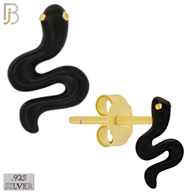 925-ES476 - 925 Sterling Silver Enamel Coated Snake Push Back Stud Earring image 5