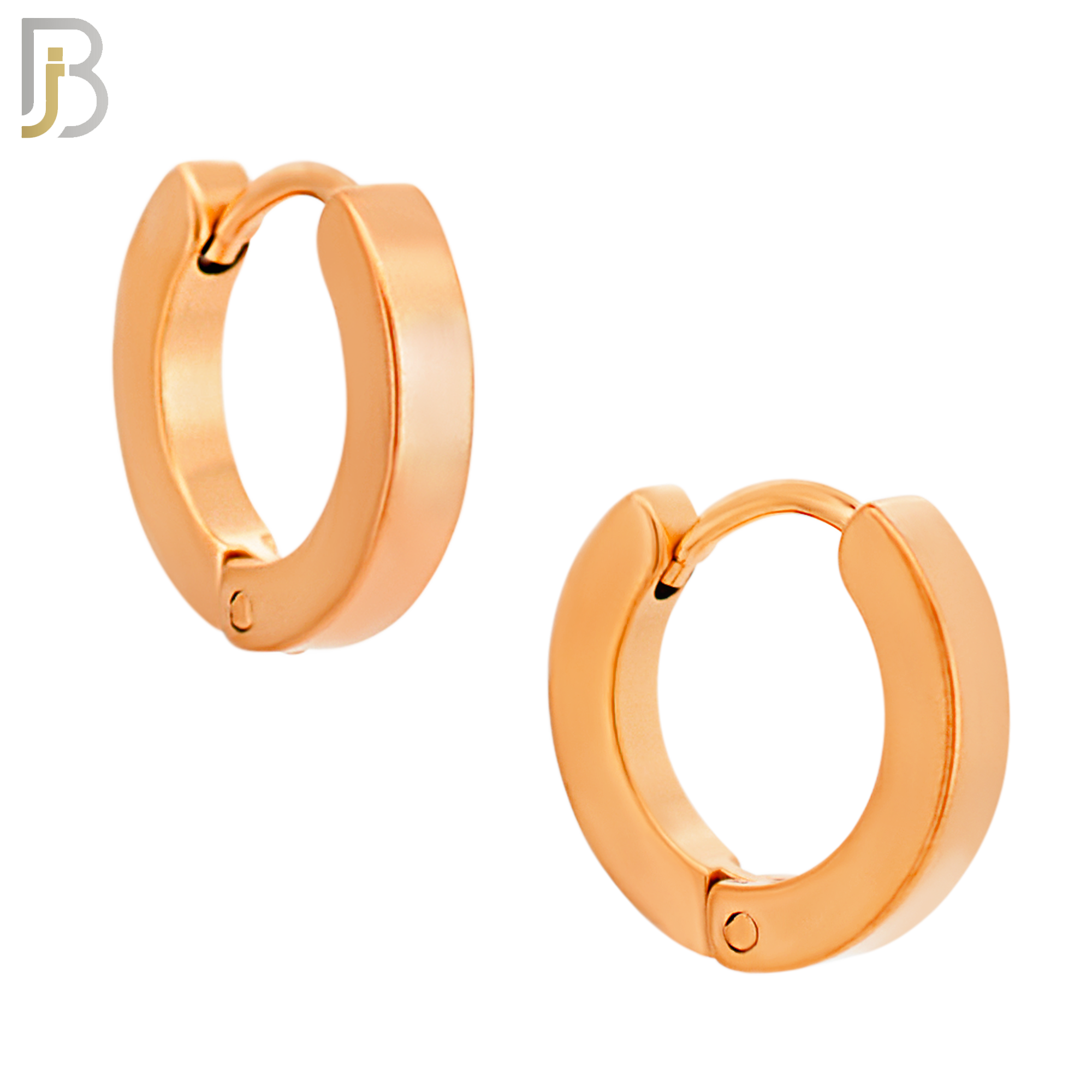 ES85R - 316L Stainless Steel Rose Gold Plated Plain Design Huggies Clip On image 2