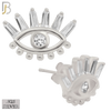 925-ES244 – .925 Sterling Silver Eyes Earring Stud with Zircon for Long Eyelashes and Eyeball image 1