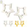 ES299 - 316L Stainless Steel Huggies Plain Hollow Star Design with Pointed Tips image 0