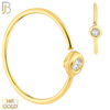 14-CT08 - 14k Solid Gold Bezel Setting Zircon Hoops Piercing Twist top Open image 0