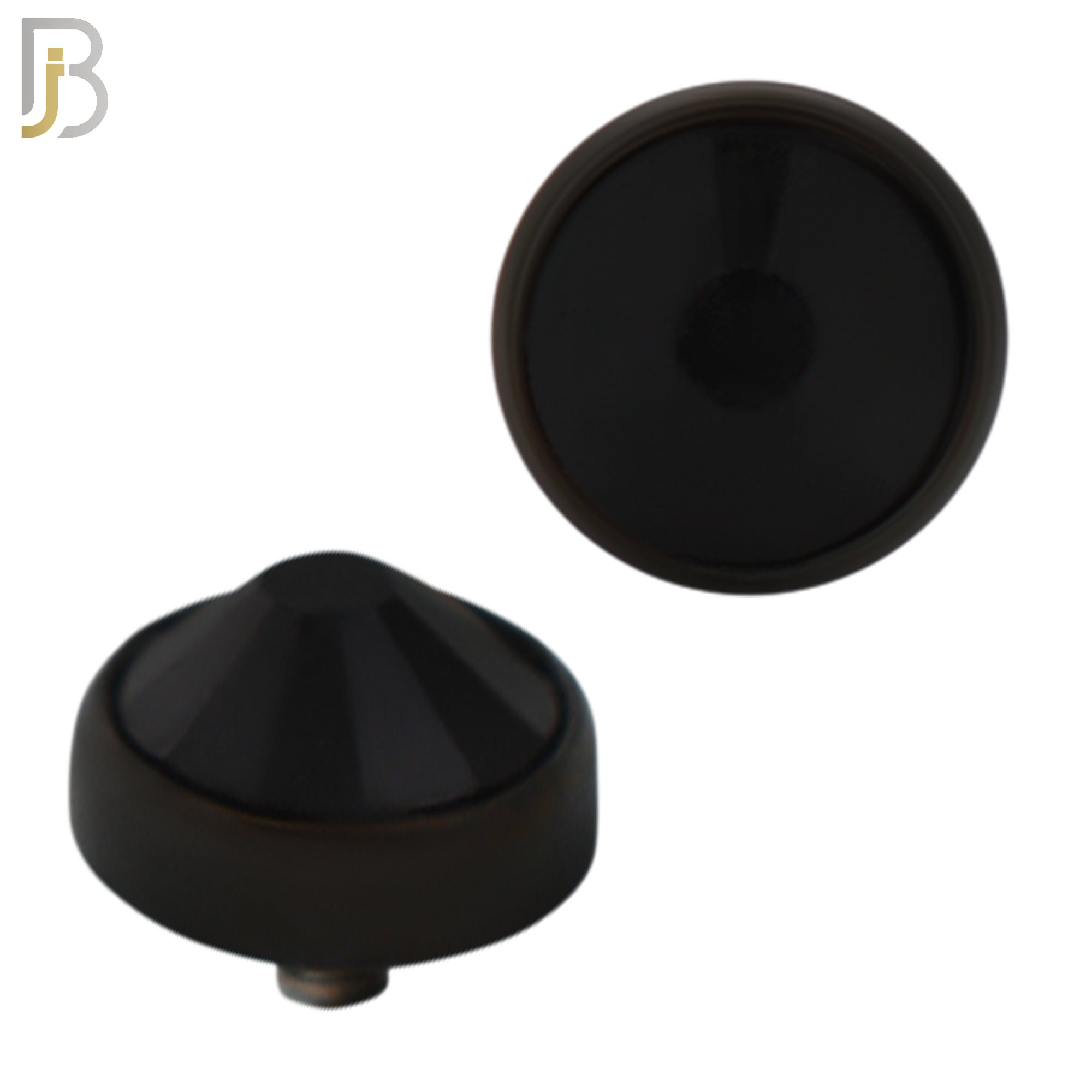 DM01KK -  Black Plated Surgical Steel Dermal Bezel Black Cubic Zirconia 1.2mm Screw Top (PACK OF 6) image 5