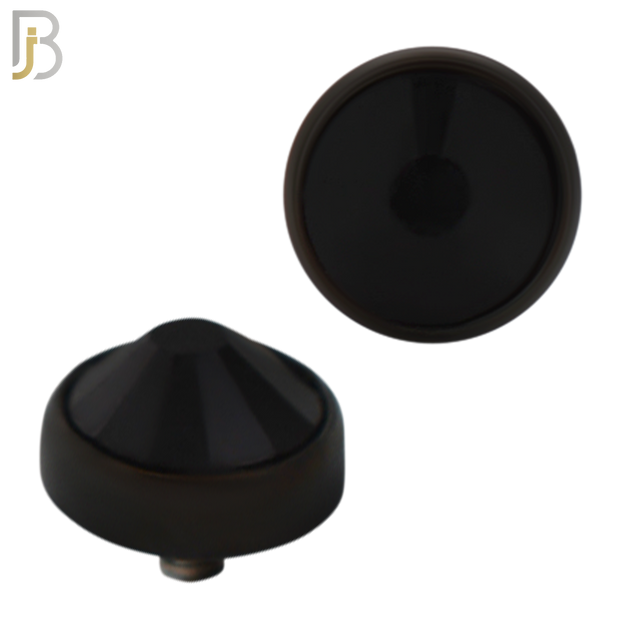 DM01KK -  Black Plated Surgical Steel Dermal Bezel Black Cubic Zirconia 1.2mm Screw Top (PACK OF 6) image 5