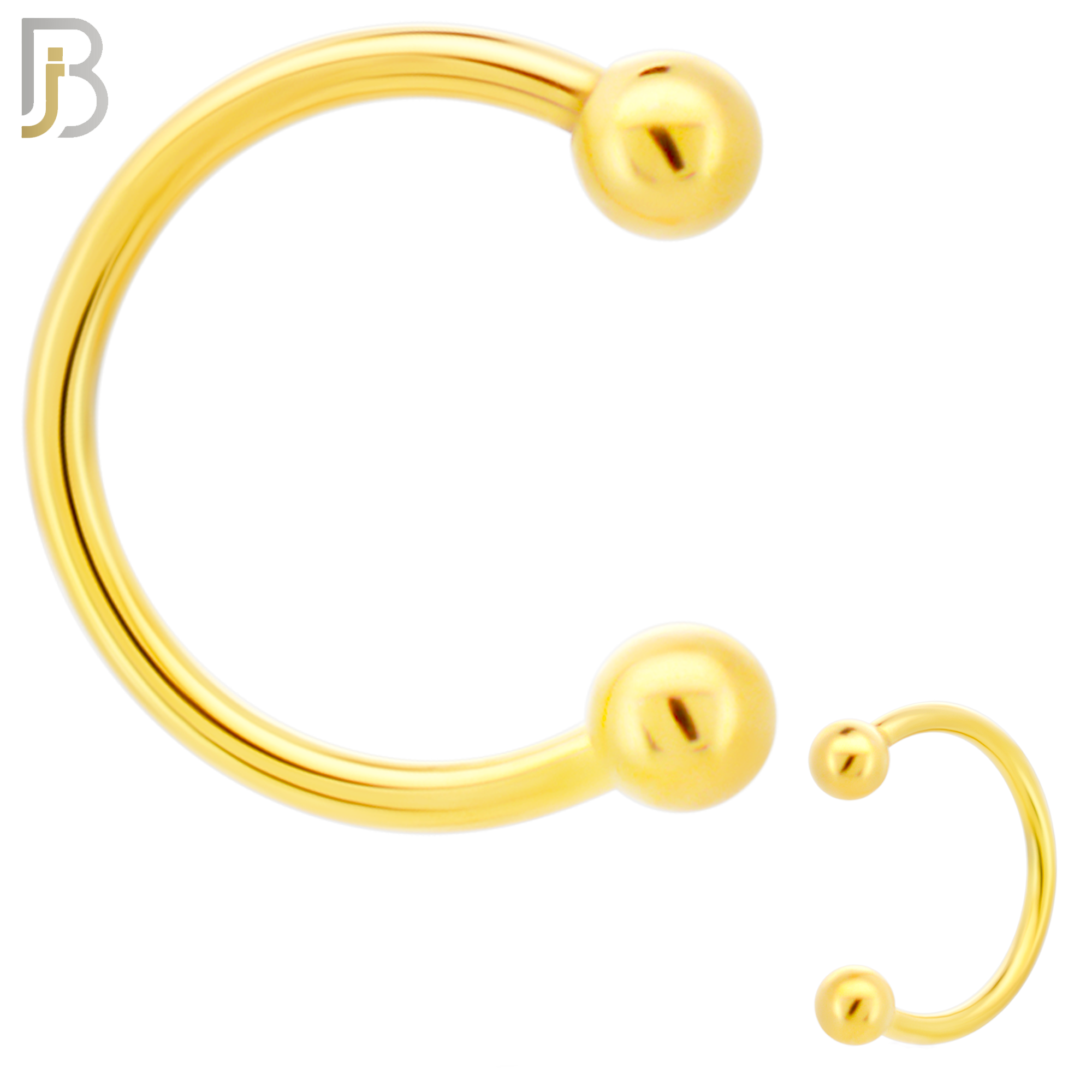 HS01G - 316L Surgical Steel Gold Plated Horseshoe Plain  Screw Ball External Threaded (PACK OF 6) image