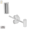 925-ES69 - 925 Sterling Silver Cylinder Shape Design Ear Stud Pair image 1