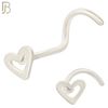 NR37C - 316L Surgical Steel Plain Hollow Heart Design Nose Screw (PACK OF 6) image 1