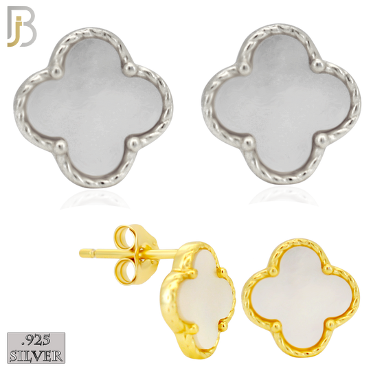 925-ES519 - 925 Sterling Silver Clover Stud Earrings – Enamel Finish image 0