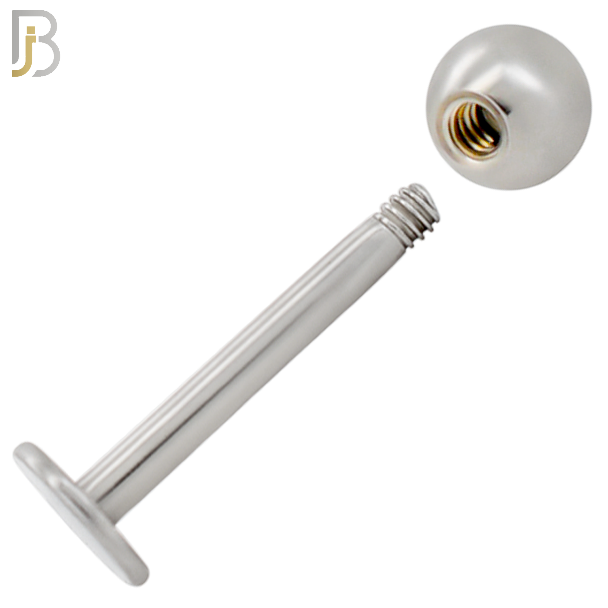 LB06SC - 316L Surgical Steel Labret Screw Ball with CZ External Threaded (PACK OF 6) image 2
