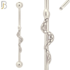 BB73 - 316L Surgical Steel Screw Bar with Snake Design Barbell Industrial (PACK OF 4) image 1