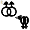 ES09 - 316L Stainless Steel LGBT Gay Symbol Gender Design Earring Stud image 3