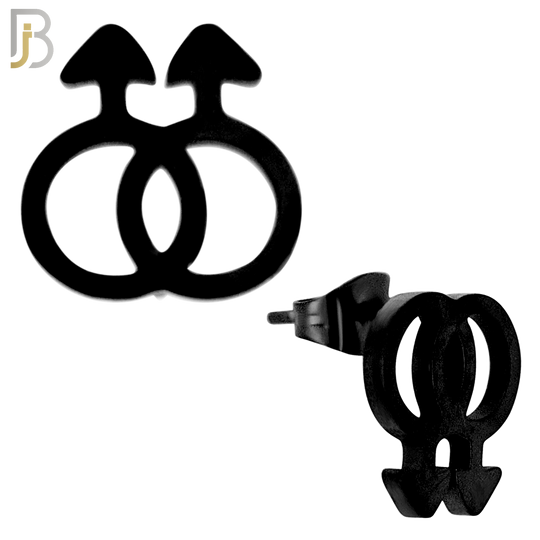 ES09 - 316L Stainless Steel LGBT Gay Symbol Gender Design Earring Stud image 3