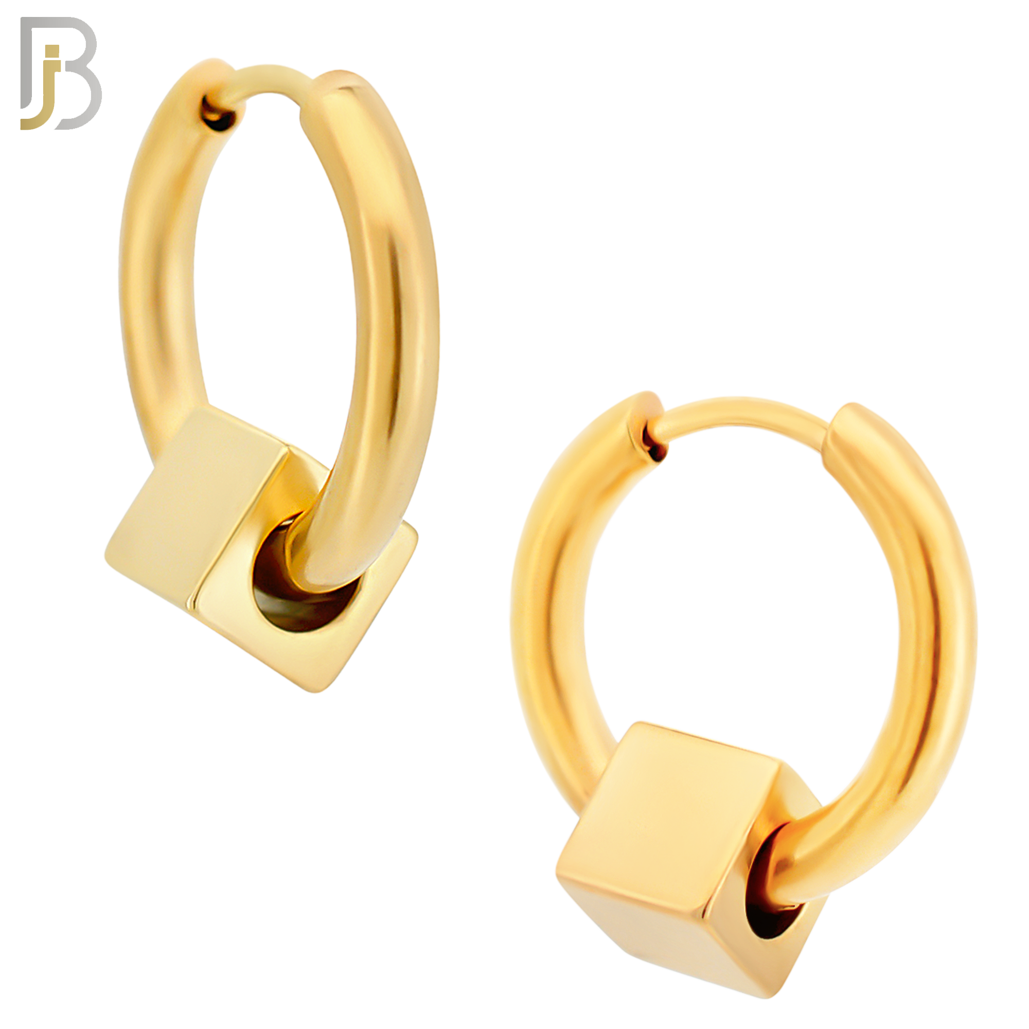 ES317 - 316L Stainless Steel Cube Huggies Earring image 3