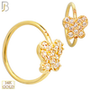 14-CT118 - 14K Yellow Gold Butterfly Hoop with Multi CZ image