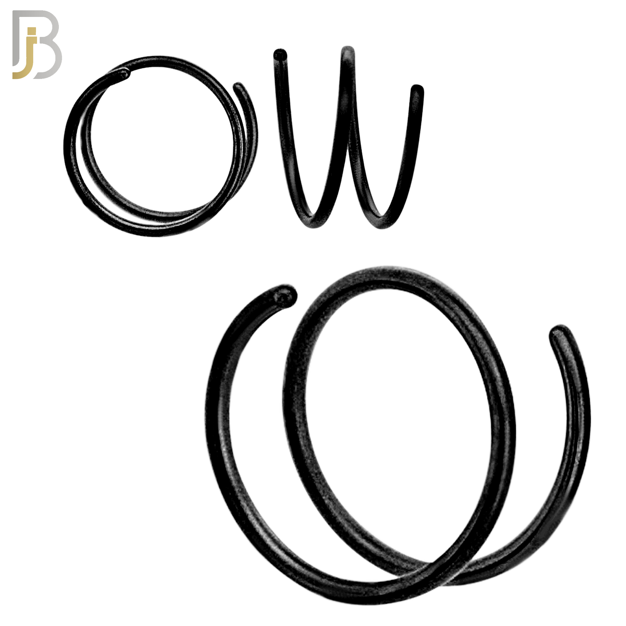 CT112 - 316 Surgical Steel Plain Coil Single Piercing Double Hoop image 3