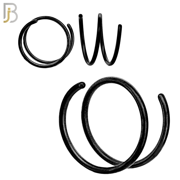 CT112 - 316 Surgical Steel Plain Coil Single Piercing Double Hoop image 3