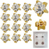 104 - 316L Surgical Steel April Birthstone Prong Star Caflon Piercing Earrings Pack of 12 image