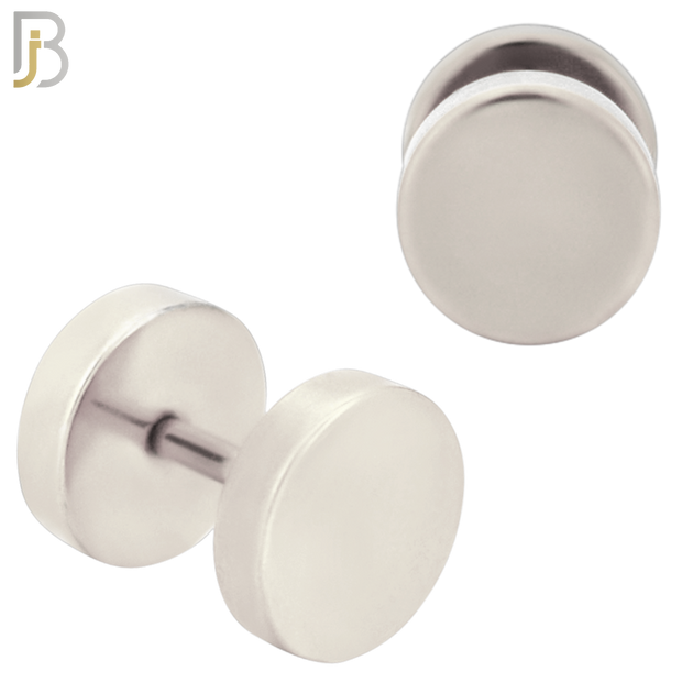 FP28S - Surgical Steel Plain Fake Plug (PACK OF 3 Pairs) image 3