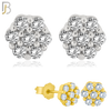 925-ES32 - .925 Sterling Silver 5mm Flower Prong Zircon Earring Stud image 0