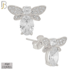 925-ES220 – .925 Sterling Silver Bee Design Earring Stud with Zircon for Bee's Body and Head image 1