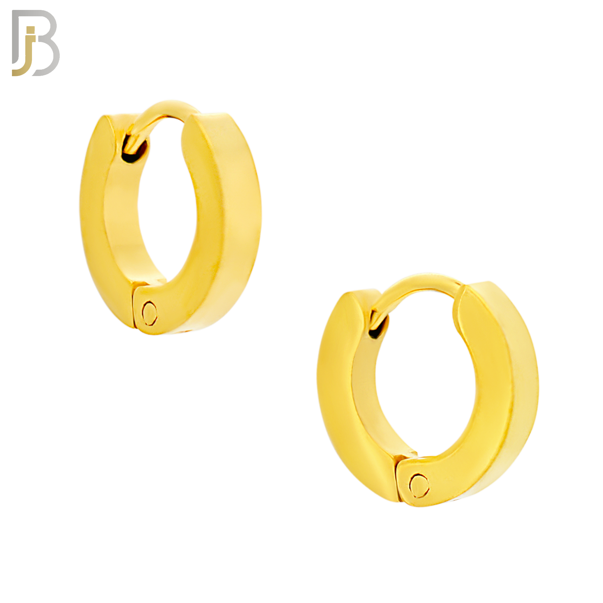 ES85G - 316L Stainless Steel Gold Plated Plain Design Huggies Clip On image 1