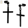 ES90 - 316L Stainless Steel Dangling 25x16mm Cross Design Earrings Stud image 2