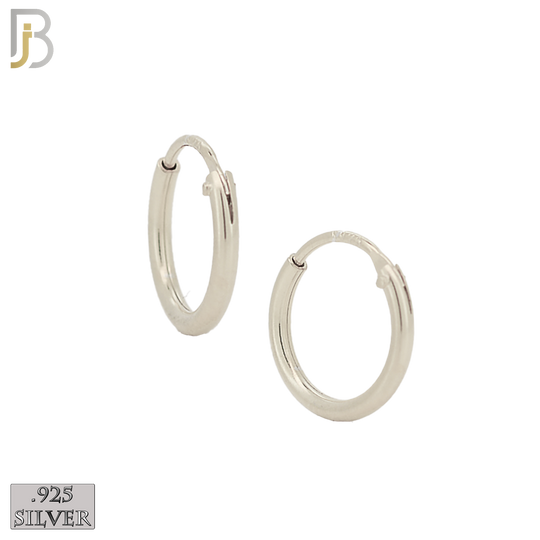 925-ES310S - .925 Sterling Silver Plain Hoop Earrings image 4