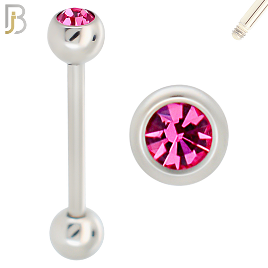 BB05S-5 - 316L Surgical Steel Screw Barbell with 5mm Bezel Ball External Threaded (PACK OF 6) image 4