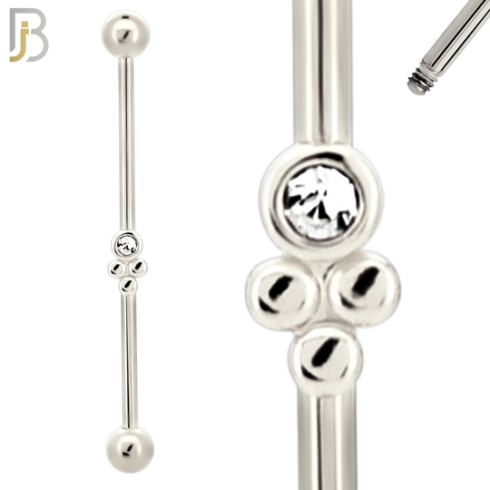 BB25 - 316L Surgical Steel Screw Bar with Brass Grape Bunch Design Barbell Industrial (PACK OF 4) image 1
