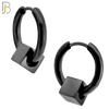 ES317 - 316L Stainless Steel Cube Huggies Earring image 1