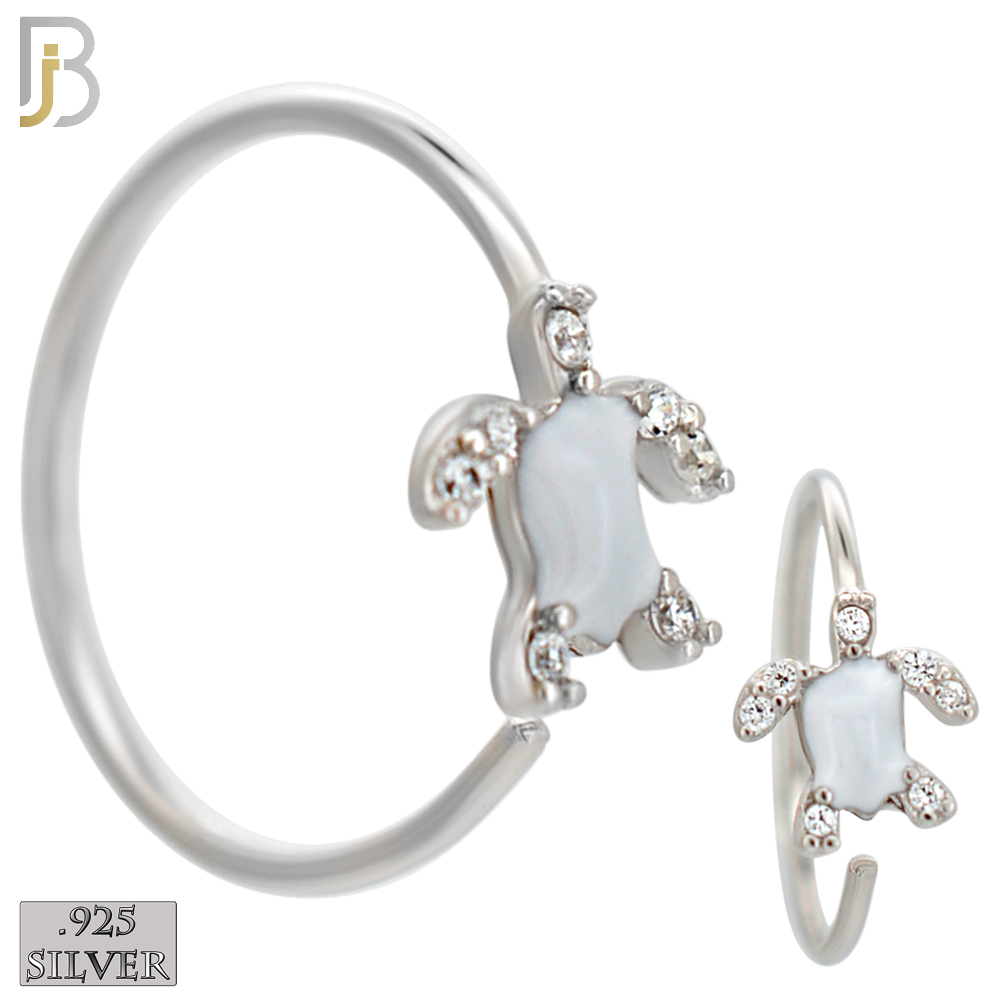 925-PK-CT134M2-96 - 925 Silver Hoops Turtle Enamel - Pack of 96 pcs image 2