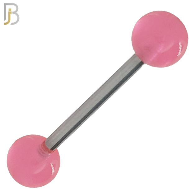 BB03G - 316L Surgical Steel Screw Barbell with Glow in the Dark Acrylic Ball Screw External Threaded (PACK OF 6) image 5