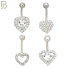 PK-NB11M - 316L Surgical Steel Different Heart Designs Banana Navel 14g 10mm Length Pack of 24 image 1