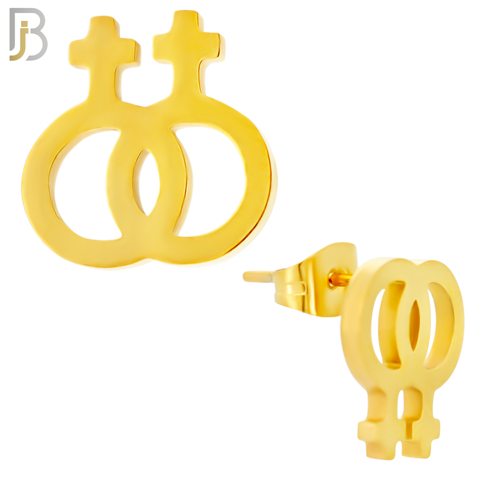 ES10 - 316L Stainless Steel LGBT Lesbian Symbol Gender Design Earring Stud image 3