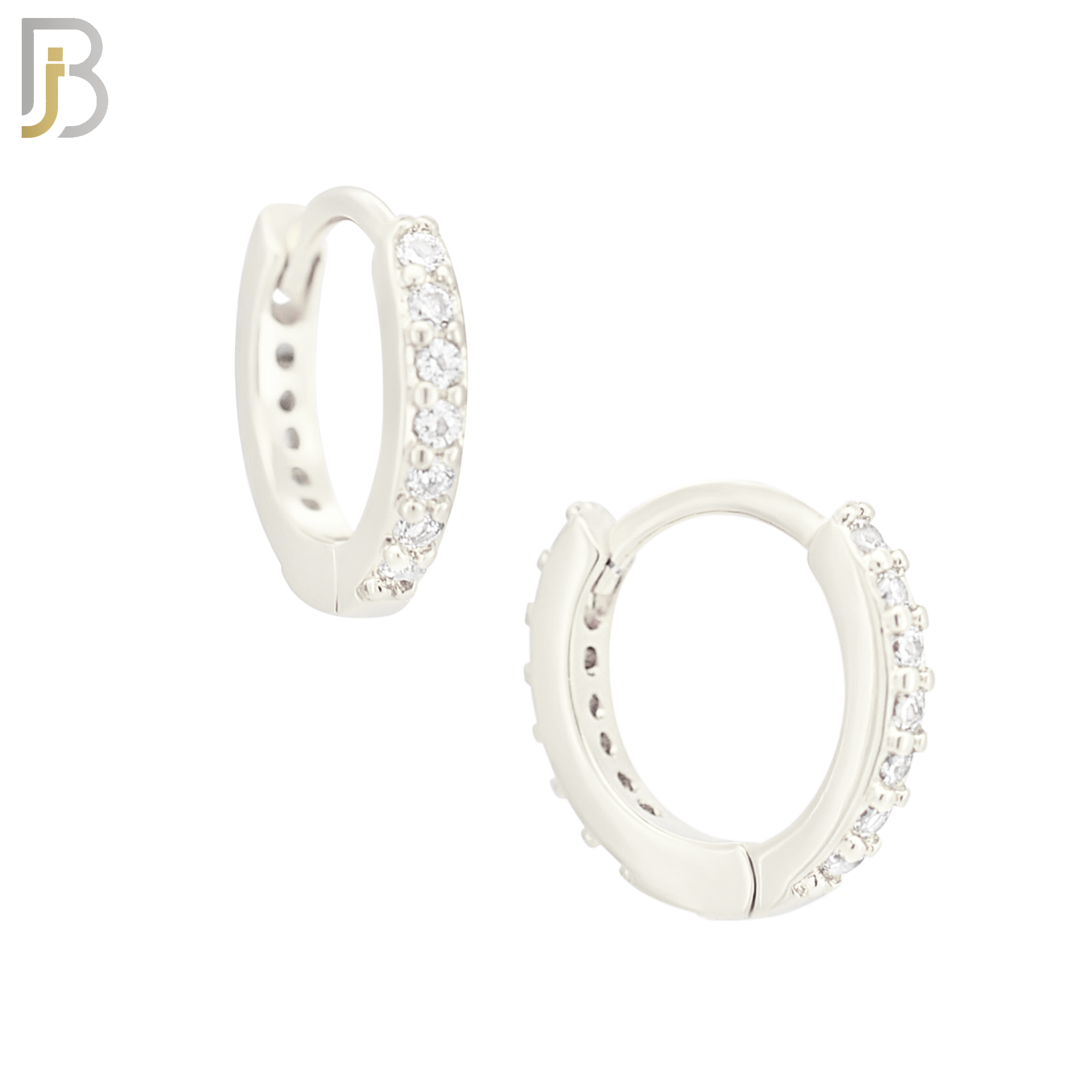 ES02S - 316L Stainless Steel Prong Setting Zircon with 2mm Front Thickness Huggies image 2