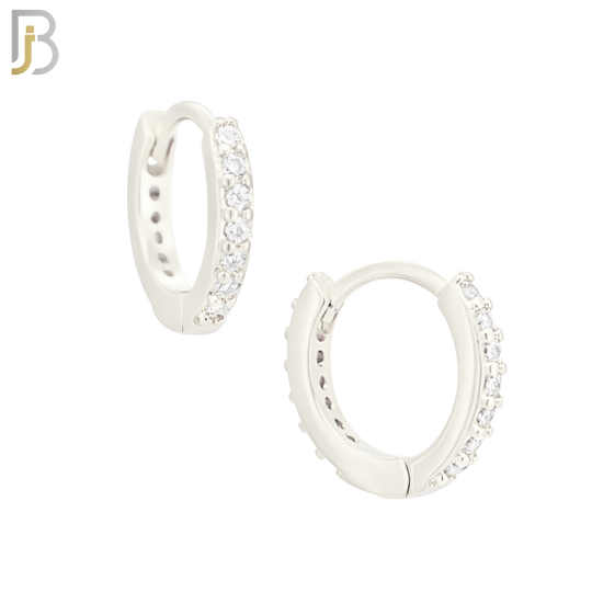 ES02S - 316L Stainless Steel Prong Setting Zircon with 2mm Front Thickness Huggies image 2