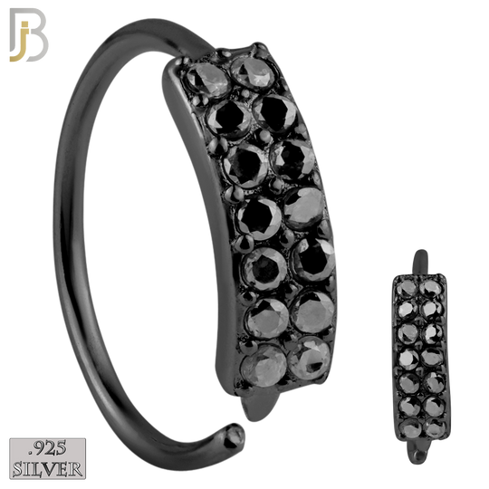 925-CT24 - 925 Sterling Silver 22g Thickness Double Layer CZ Prong Set Hoops Piercing (PACK OF 6) image 6