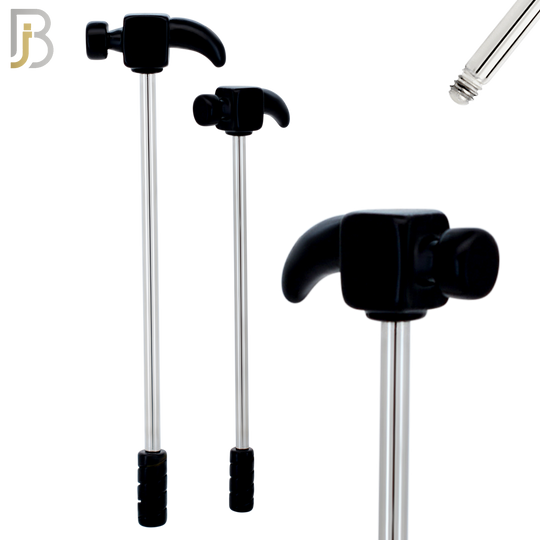 BB09 - 316L Surgical Steel Screw Barbell Hammer Design Industrial (PACK OF 4) image 2