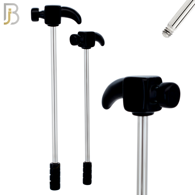 BB09 - 316L Surgical Steel Screw Barbell Hammer Design Industrial (PACK OF 4) image 2