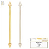 14-BB06Y14 - 14k Solid Gold Plain Spike 14g Industrial Barbell Externally Threaded image 0