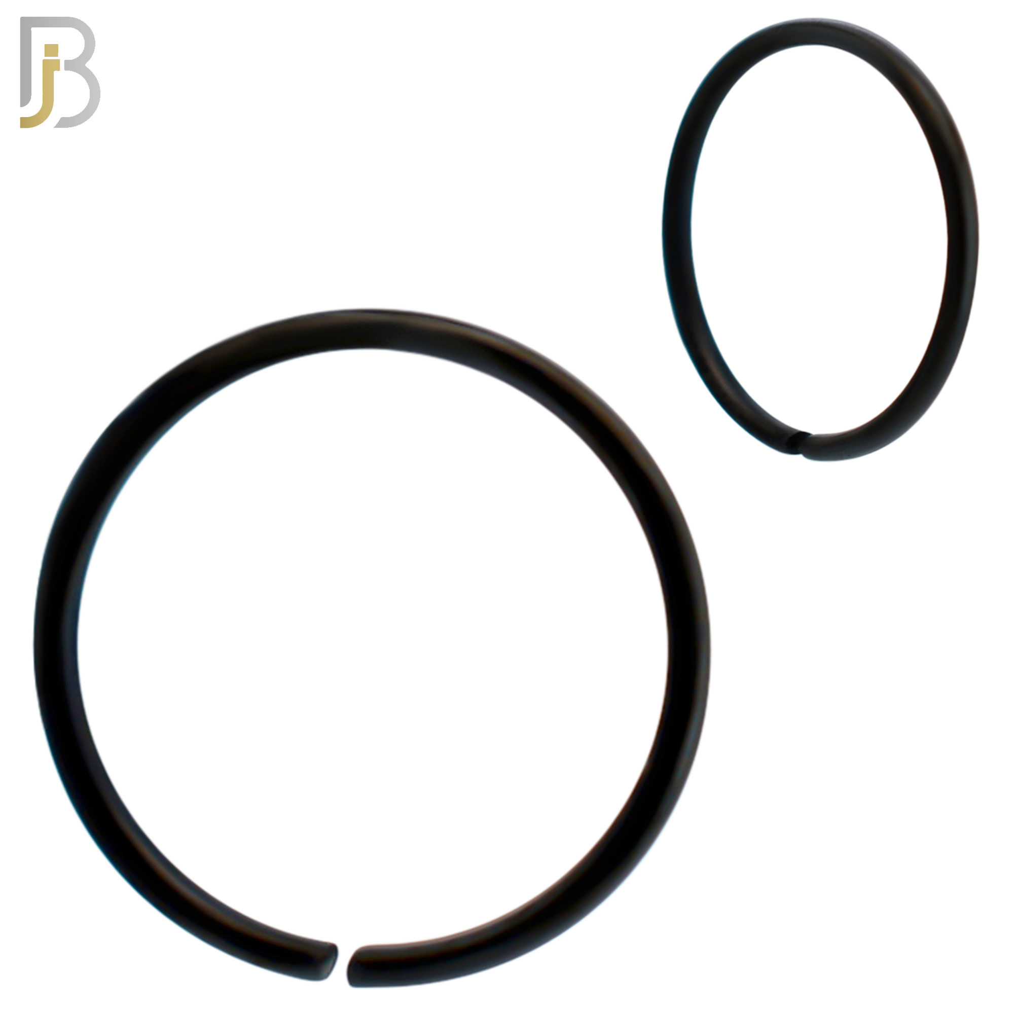 CT02K - Black Plated 316L Surgical Steel Hoops Seamless Continuous Ring Twist to Open image 1
