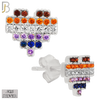 925-ES228S – 925 Sterling Silver Pixelated Heart Design Earring Stud with Multi Colored Zircon image 3