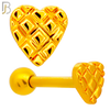 TB64 - 316L Stainless Steel Plain Tiny Waffle Heart Tragus Barbell Cartilage Piercing Screw Ball Externally Threaded (PACK OF 6) image 2