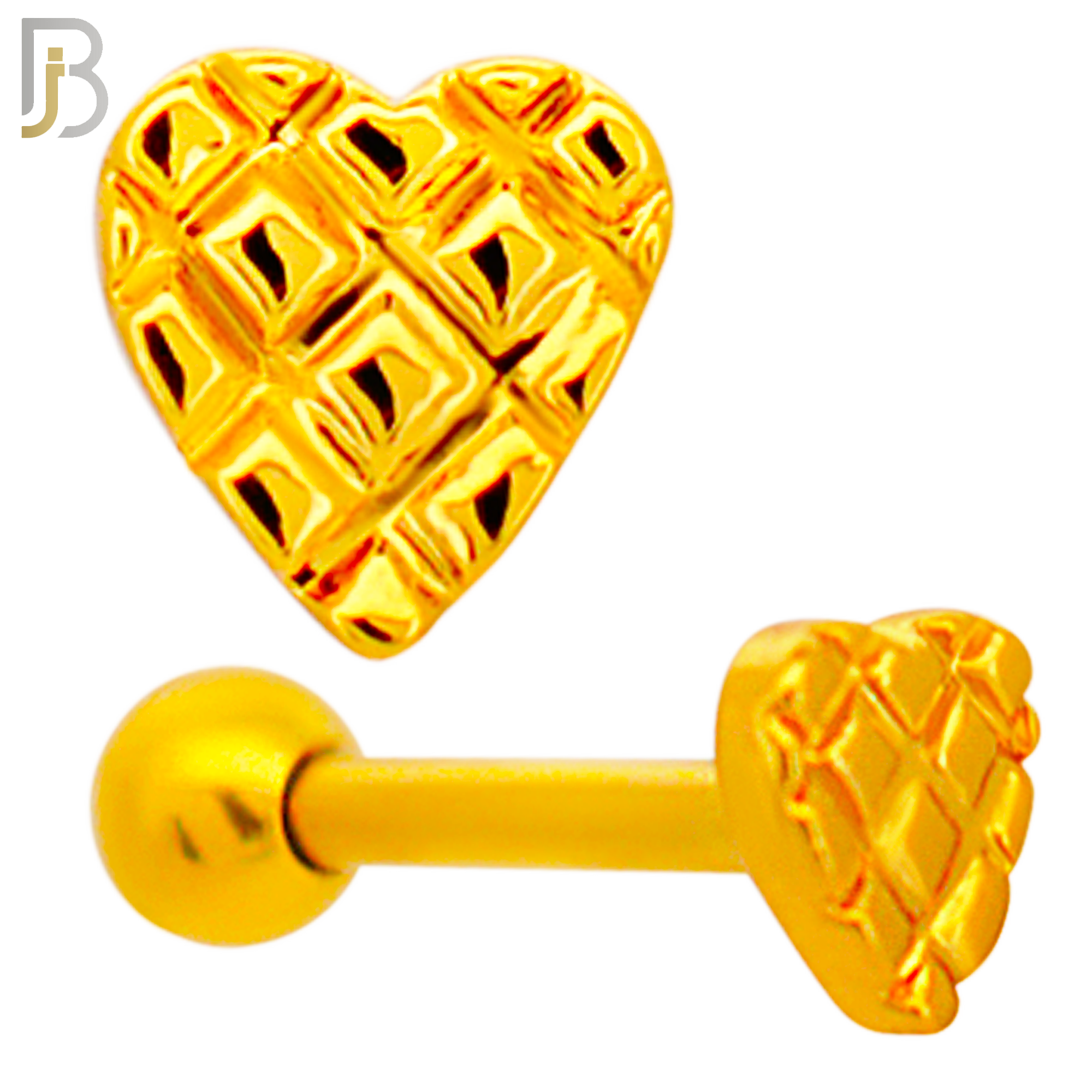 TB64 - 316L Stainless Steel Plain Tiny Waffle Heart Tragus Barbell Cartilage Piercing Screw Ball Externally Threaded (PACK OF 6) image 2