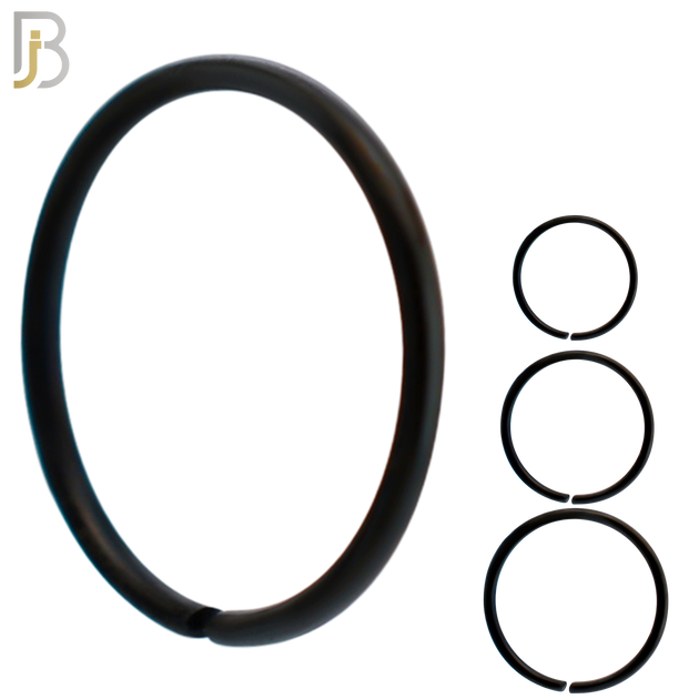 CT02K - Black Plated 316L Surgical Steel Hoops Seamless Continuous Ring Twist to Open image 0