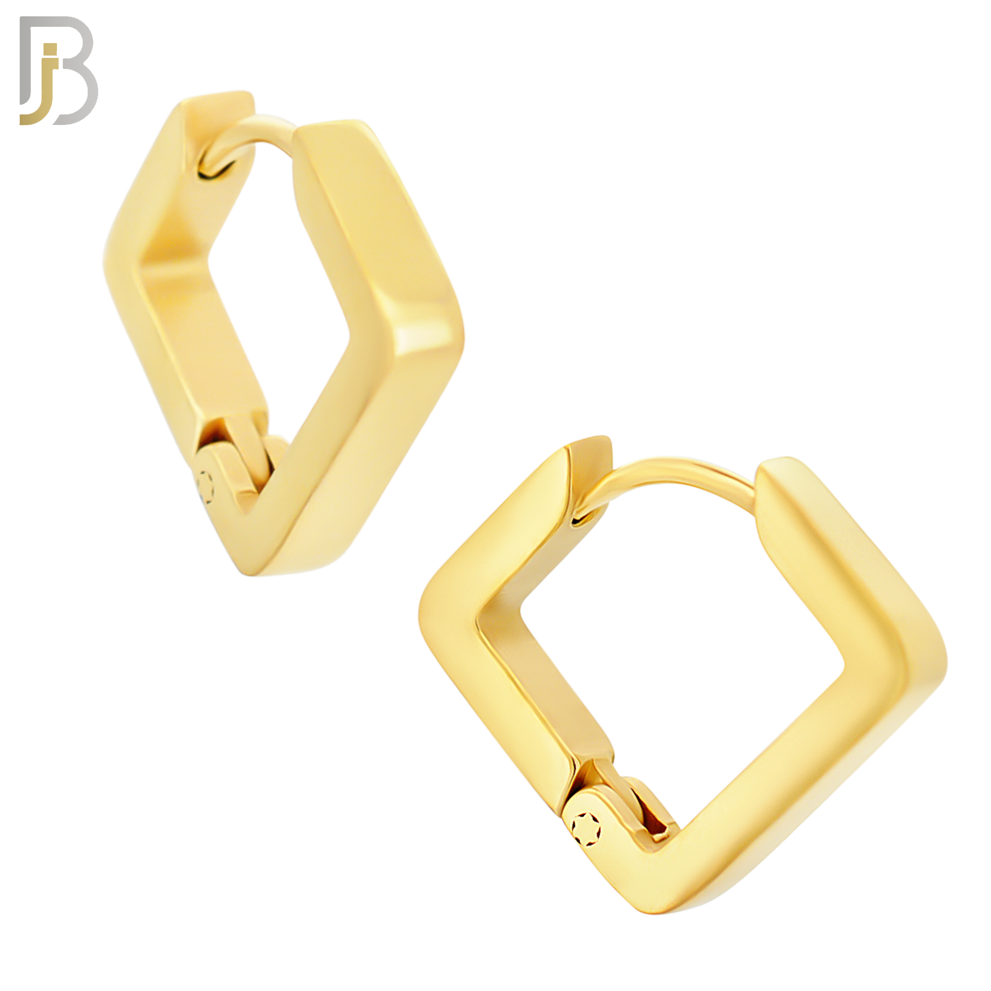 ES298 - 316L Stainless Steel Plain Huggies Inverted Square Shape Clip On image 2