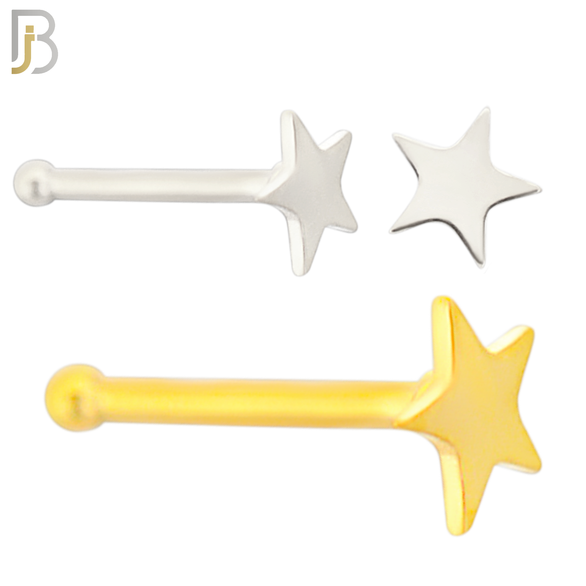 NR43B - 316L Surgical Steel Nose Bone with Plain Solid Star Design (PACK OF 6) image 0