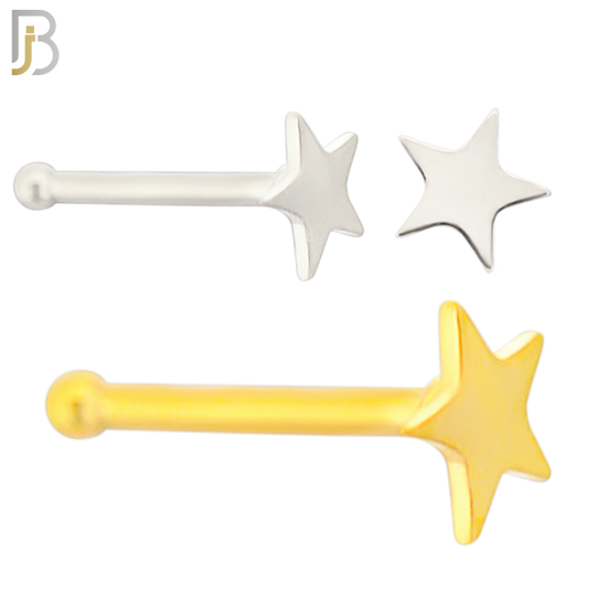 NR43B - 316L Surgical Steel Nose Bone with Plain Solid Star Design (PACK OF 6) image 0