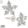925-ES381 - .925 Sterling Silver Star Lantern with CZ Stud Earrings image 1