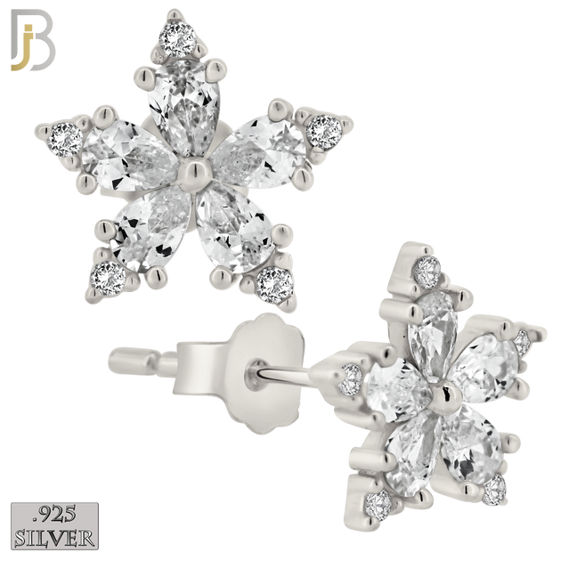 925-ES381 - .925 Sterling Silver Star Lantern with CZ Stud Earrings image 1