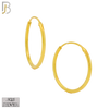 925-ES310G - .925 Sterling Silver in Gold Plating Plain Hoop Earrings image 6